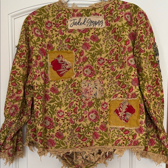 Jaded Gypsy Floral Patchwork Wrap Top Cheerful Walks Wrap - Picture 8 of 10
